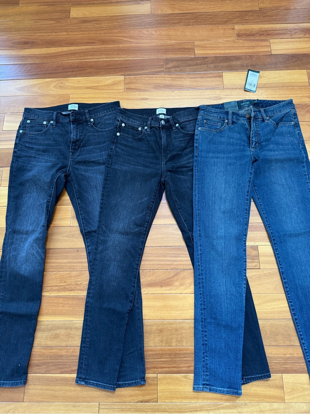 J. Crew Women’s Skinny Jeans Trio in Black and Blue Washes
